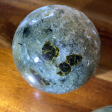 Prehnite Spheres with Rutile & Epidote