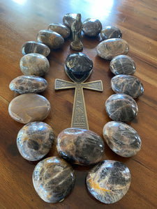 Black Moonstone Palmstones Large