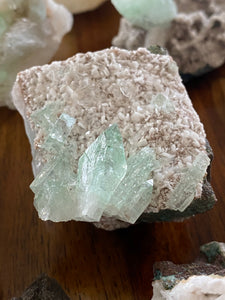 Green Apophyllite Points & Clusters