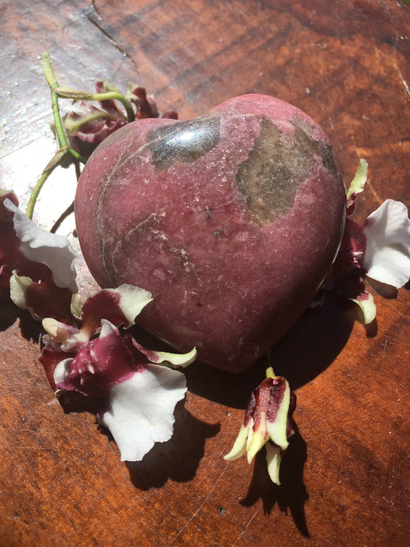 Rhodonite Polished Heart